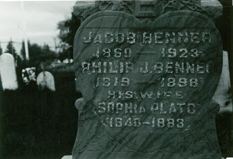 Jacob, Philip and Sophia Benner Tombstone