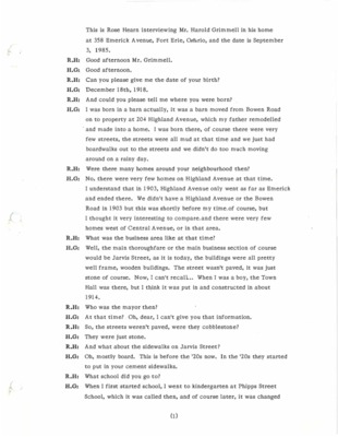 Oral History - Grimmell, Harold