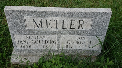 Grave - METLER, Jane Goulding - (1858-1959)