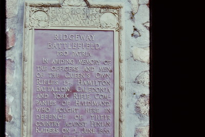 Battle of Ridgeway Plaque, #2