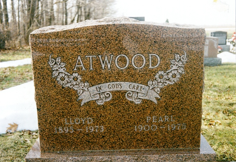 Lloyd and Pearl Atwood Tombstone
