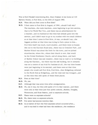 Oral History - Graham, Mary