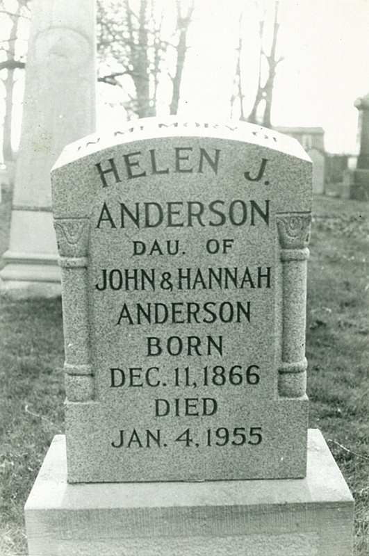 Helen J Anderson Tombstone
