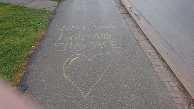 Sidewalk Drawing During Covid-10 Pandemic