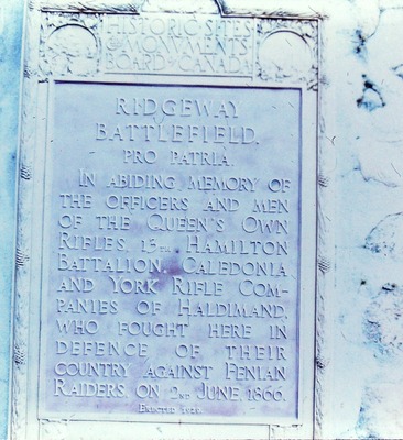 Battle of Ridgeway Plaque
