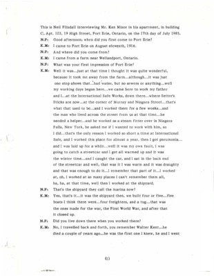 Oral History - Minor, Ken