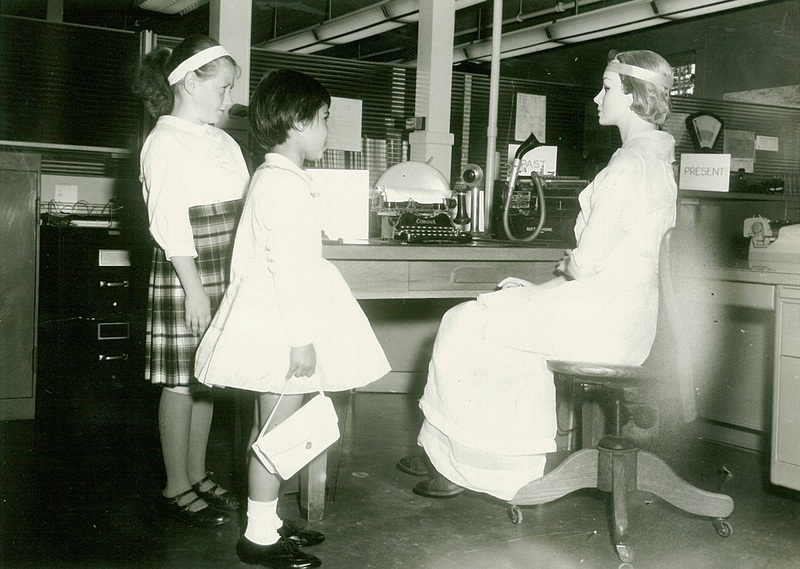 Two Girls in the Horton Steel Office