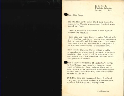 Ray Connell Letter