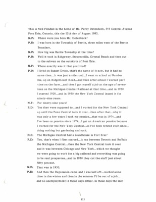 Oral History - Detenbeck, Percy