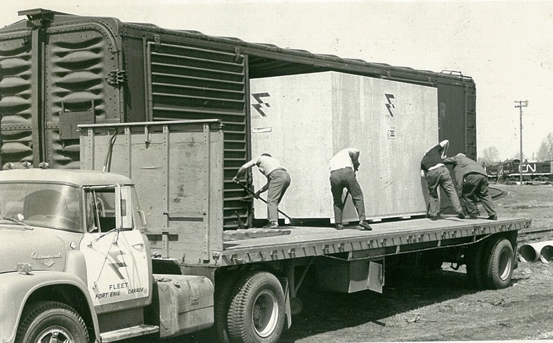 Fleet Workers on Flatbed Truck