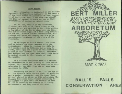 Bert Miller Arboretum Pamphlet