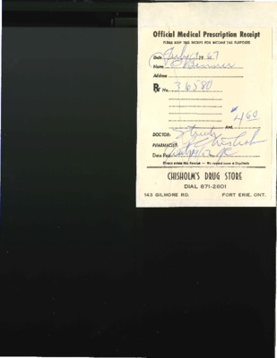 Chisolm's Drug Store Prescription