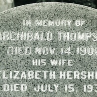 Archibald Thompson and Elizabeth Hershey Tombstone