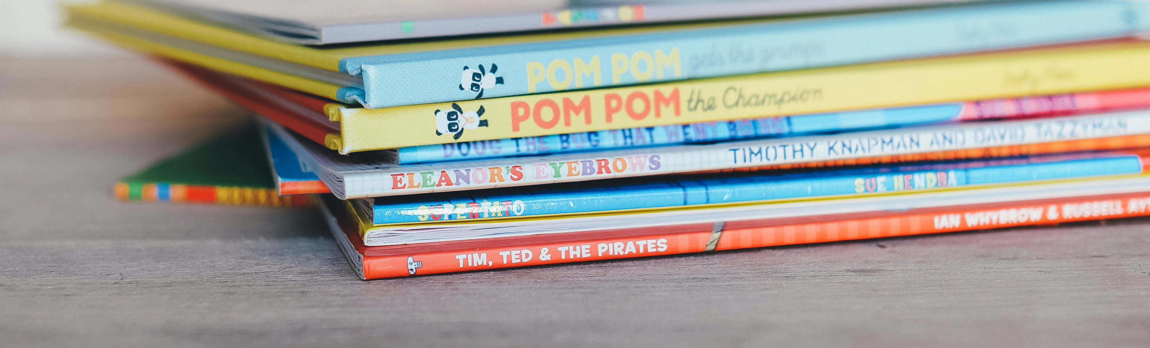 Stack of children's picture books