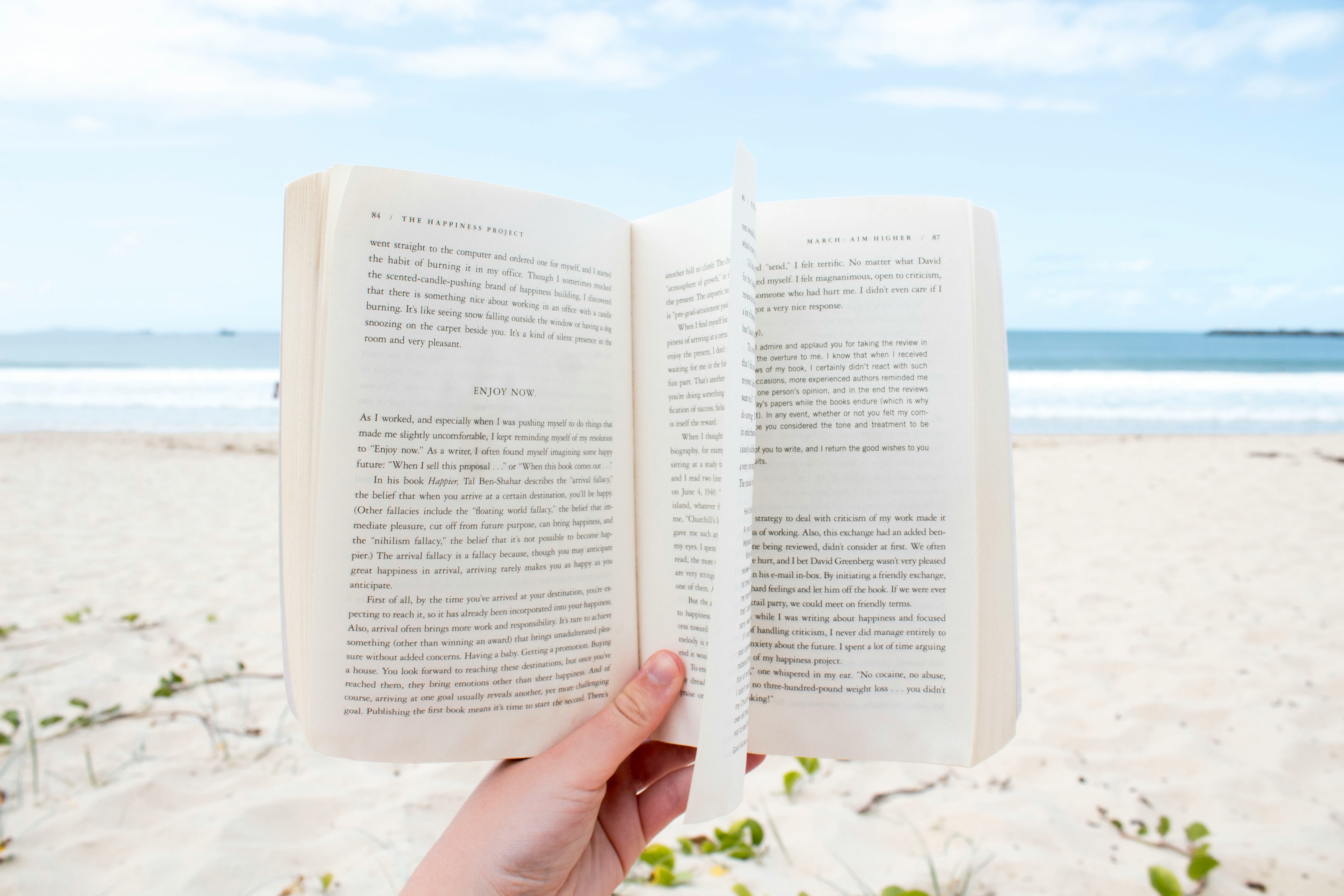 Open book by the seaside