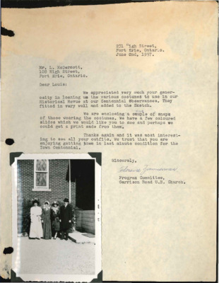 Garrison Road U.B. Church Letter