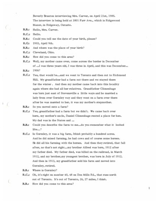 Oral History - Carver, Ruth