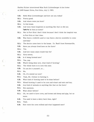 Oral History - Litchenberger, Ruth