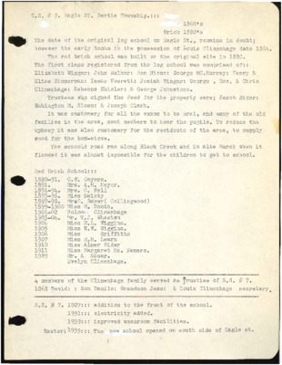 #7 School Eagle St. Historical Overview
