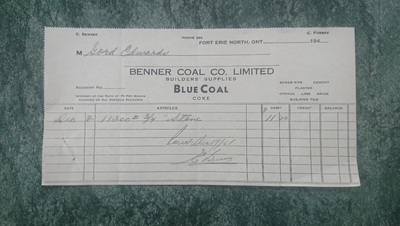 Benner Coal Co Ltd Invoice