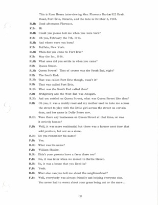 Oral History - Barlow, Florence