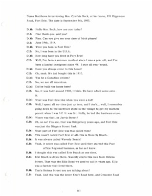 Oral History - Buck, Cynthia