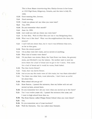 Oral History - Jewson, Gladys