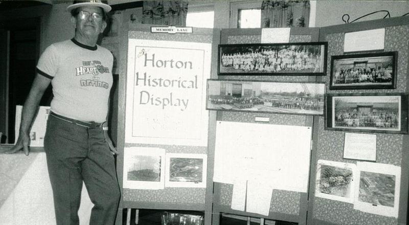 Louis McDermott in Front of Horton Steel Historical Display