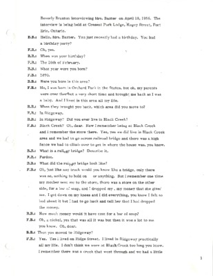 Oral History - Baxter, Flossie
