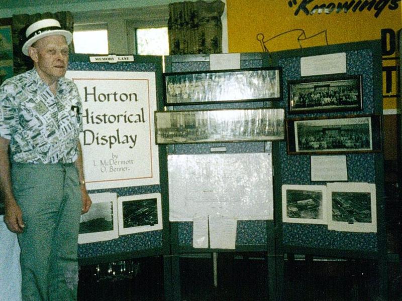 Unidentified Man in Front of Horton Historical Display, #2