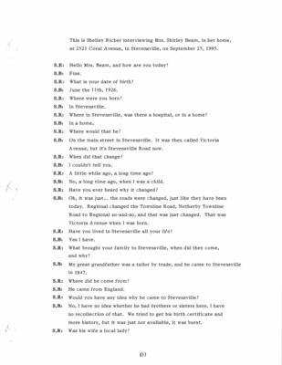 Oral History - Beam, Shirley