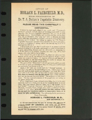 Dr. T. A. Dutton's Vegetable Discovery