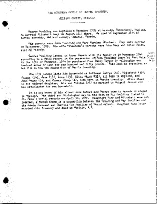 Goulding Family Records