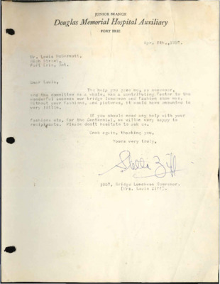 Douglas Memorial Hospital Letter