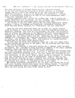 44th Battalion: History of the Niagara Penninsula