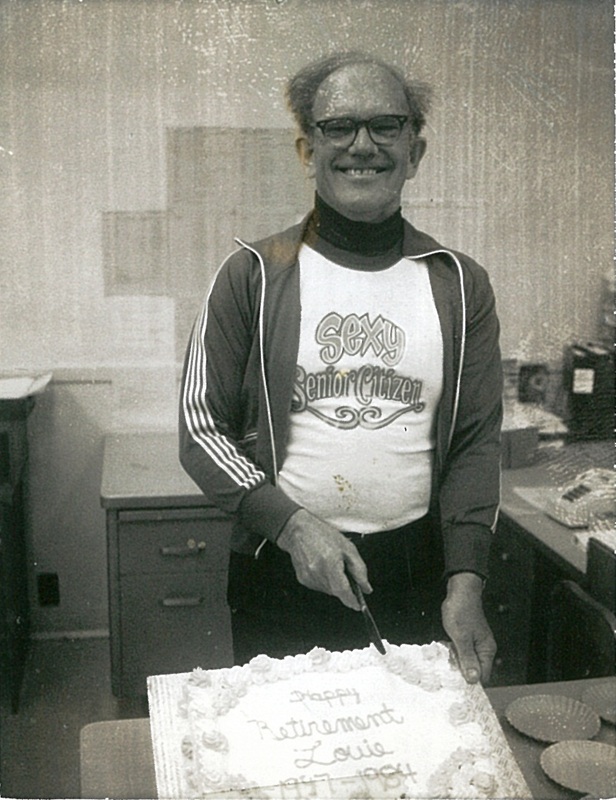 Louis McDermott with Retirement Cake
